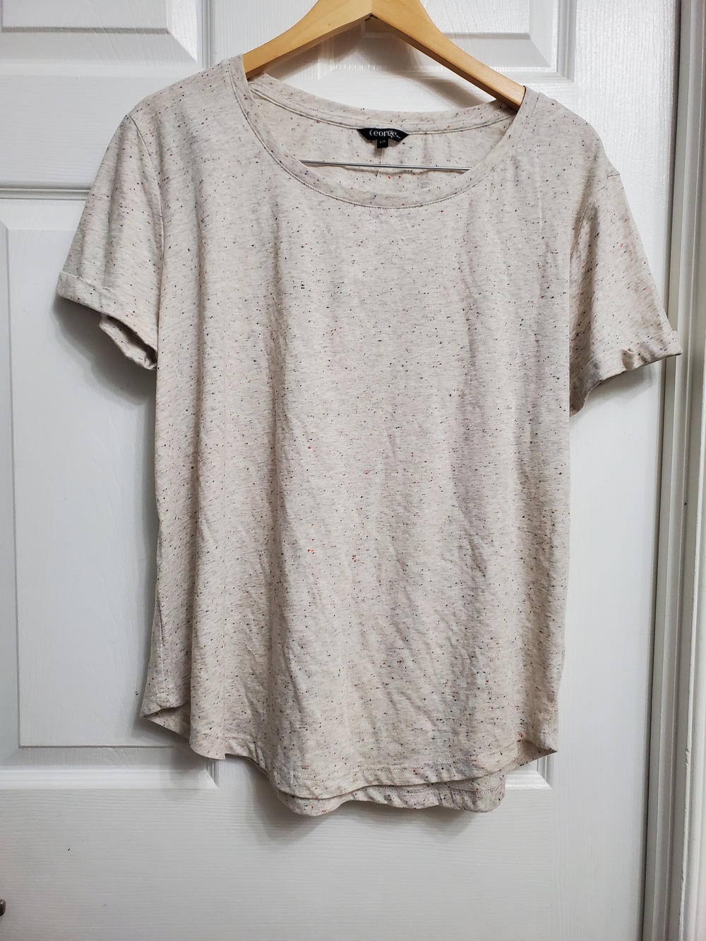 George Grey/Cream Speckled Short Sleeve Tee - SIZE L/G